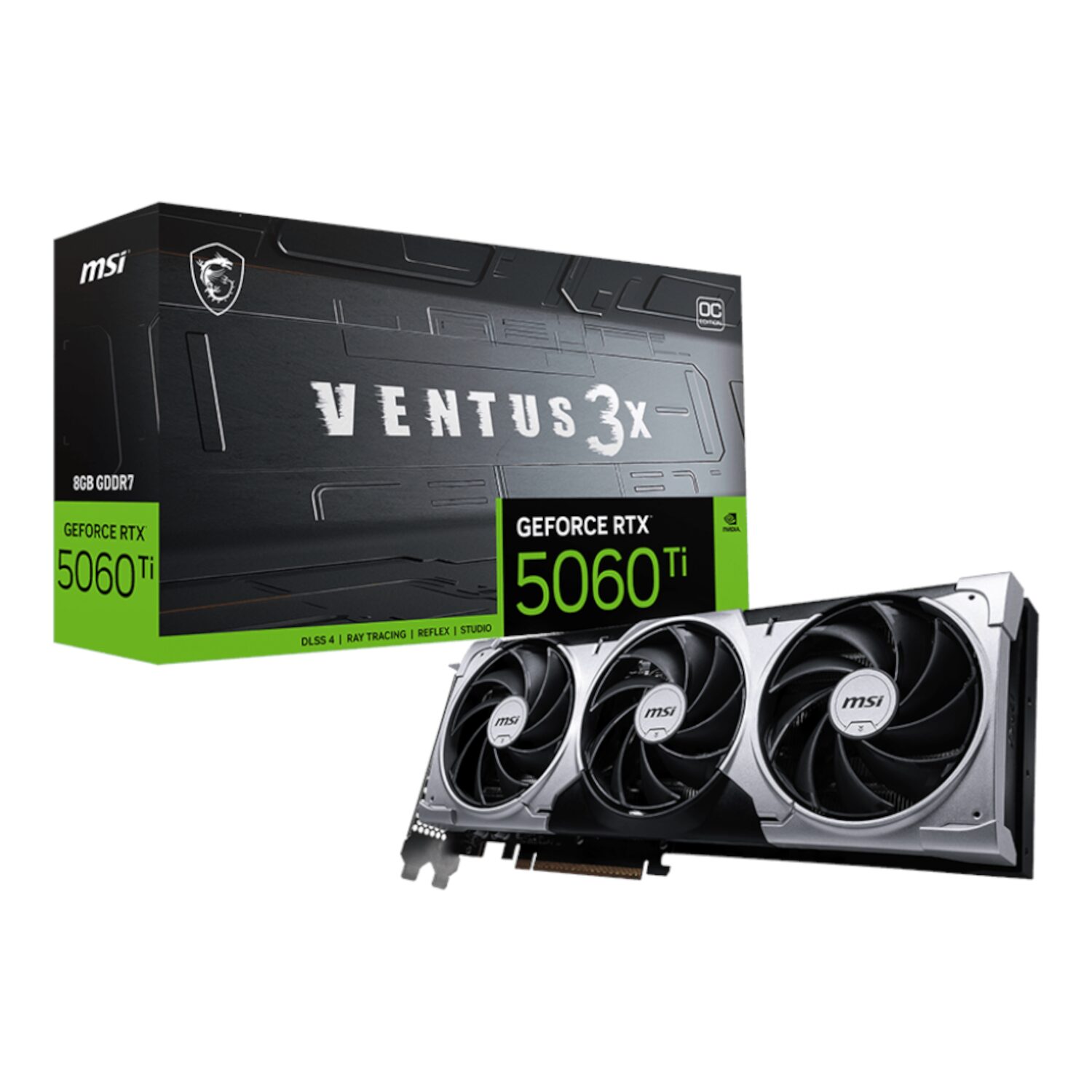 Msi Geforce Rtx 5060 Ti Ventus 3x Oc 8gb Gddr7 Graphics Card