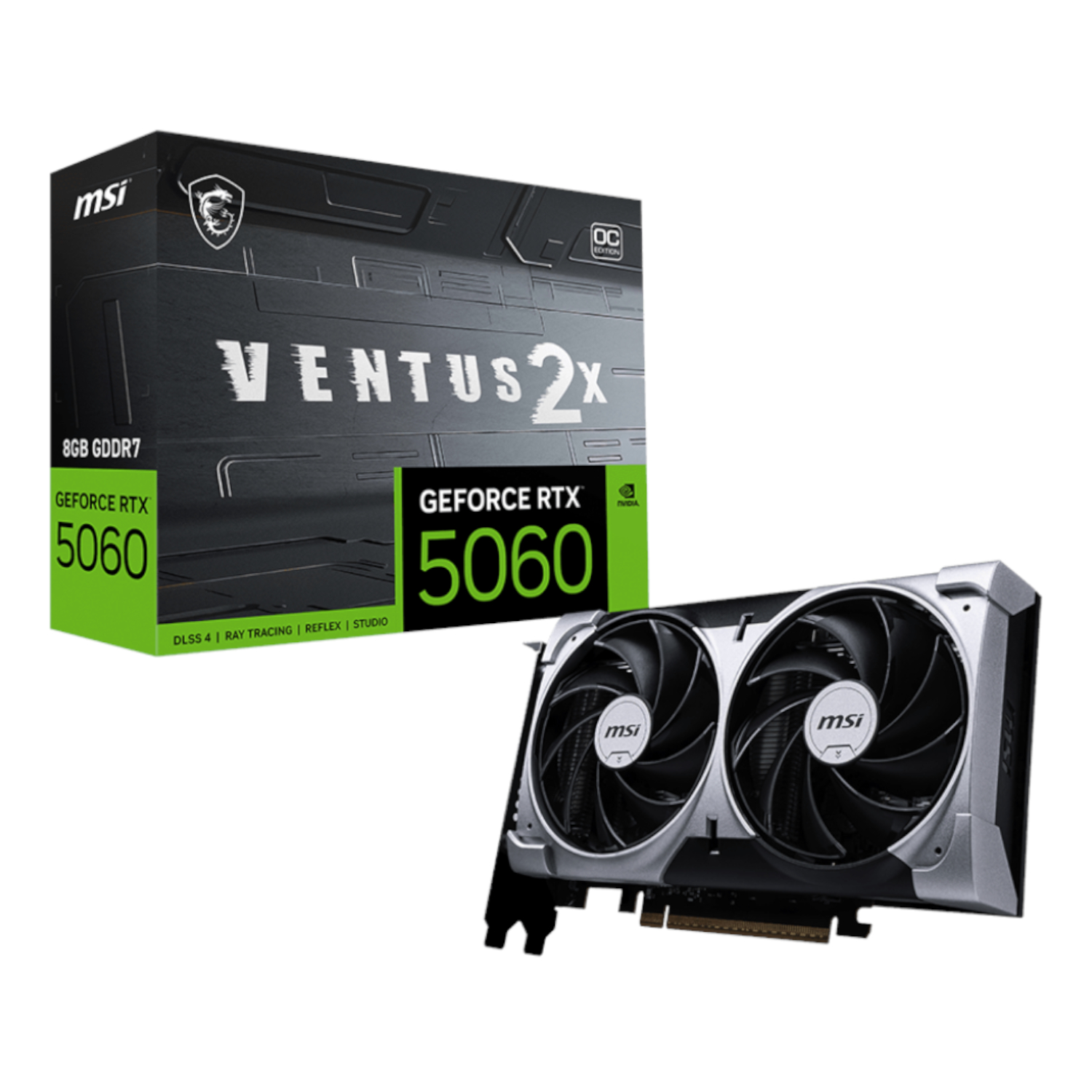 Msi Geforce Rtx 5060 Ventus 2x Oc 8gb Gddr7 Graphics Card