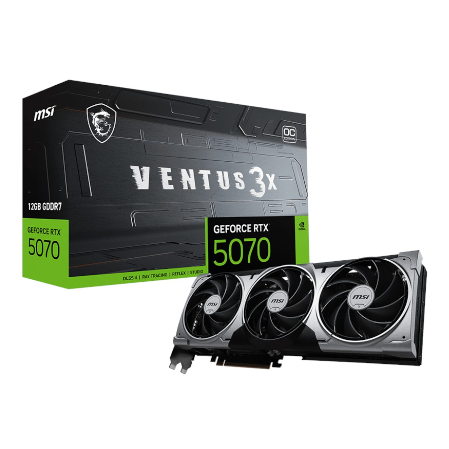 Msi Geforce Rtx 5070 12gb Ventus 3x Oc Graphics Card - Pcie 5.0