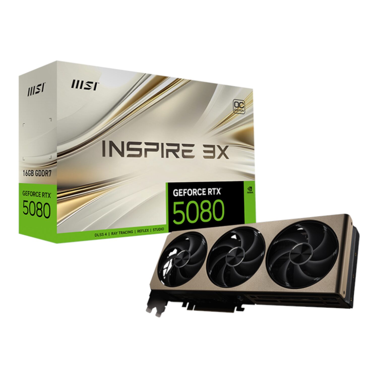Msi Geforce Rtx 5080 16gb Inspire 3x Oc Graphics Card