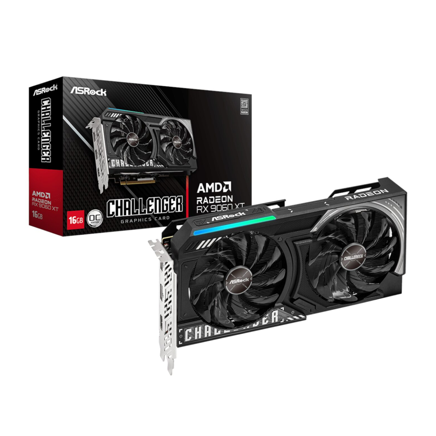 Asrock Radeon Rx 9060 Xt Challenger 16gb Oc Graphics Card (Rdna™ 4, Pcie 5.0)
