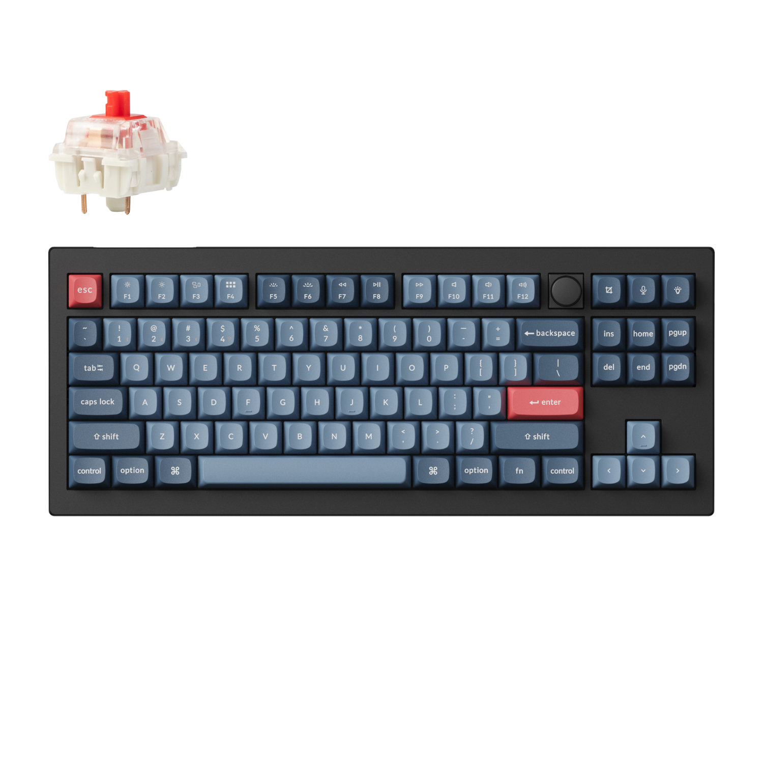 Keychron V3 Max Qmk/Via 80% Wireless Custom Mechanical Keyboard (Red Switch) – Carbon Black
