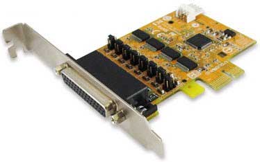 Sunix 6456ph - Standard + Low-Profile Dual Bracket - 4 Port High-Speed Serial ( 16c950 ) Rs232 , Pci-Express (1x) , 5v/12v/Ri (No Power) Selectable For Each Serial Port ( Enable Serial Devices To Function Without Ac-Adapter ) +1.1 Amp Ptc , 128byte Hardw