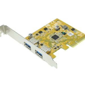 Sunix Usb2312c - Standard + Low-Profile Dual Bracket , Pci-Express (2x) - 2x External Usb3 Type-C ( Gen2/10gbps ) With Type-C To Type-A Adapter , Usb3.0/2.0 Backward Compatiable , Asmedia Asm1142 - Supports Power Management And Remote Wakeup From Usb Devi