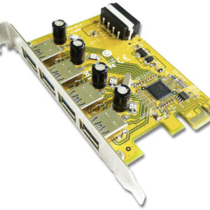 Sunix Usb4300 / Usb4300ns , Pci-Express (1x) - 4 X External Usb3.0 ( 5.0gbps ) , Usb2.0 Backward Compatible - Require Sata Power