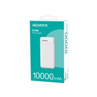 Adata C100 10000 mAh 20 w fast charge power bank - white- dual input usb c + micro usb