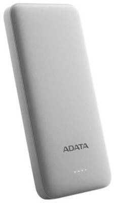 Adata At10000-Usba-Cwh T10000 White Powerbank - Universal Mobile Device Battery , 15mm Slim With Lithium Polymer Batteries , 10000mah/37w , Resilient Plastic With Fire-Retardant , 5v/2a Input For Fast Charging + 5v / 2a Dual Output , For Apple Idevice +