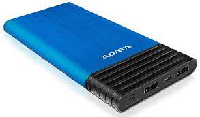 Adata Ax7000-5v-Cbl X7000 Blue Powerbank - Universal Mobile Device Battery , 12mm Ultra Thin , Li-Polymer Cell Battery , Aluminum Housing With Hair Brush Finish , 7000mah With Dual Usb Output Fast Charging , 5v/2a Input + 5v / 2.4a Output , 148x74x12mm ,