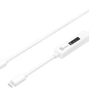 J5create Jucp14 Type-C To Type-C Usb2 Cable + Oled Dynamic Power Meter ( 6-In-1 Displays Meter For Voltage/Amp/Watt/Mah/Timer/Direction ) Supports Power Delivery 2.0 Upto 100 Watts/5 Amps - 120cm - Retail Pack