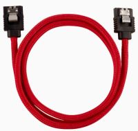 Corsair Cc-8900254 Sata Cable 60cm Flexible Mesh Paracord Sleeved - Red With Straight Connector