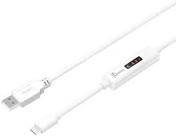 J5create Jucp13 Type-C To Type-A Usb2 Cable + Oled Dynamic Power Meter ( 5-In-1 Displays Meter For Voltage/Amp/Watt/Mah/Timer ) Supports Power Delivery 2.0 Upto 60 Watts/3 Amps - 120cm - Retail Pack