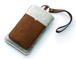 Coolermaster C-If0u-Wfdo-Ic Iphone4 Series Dorset Pouch - With Suede Leather Card Holder + Suede Leather Cord Phone Puller 85x148x15mm 6.6g - Grey Synthetic Wool + Suede Leather Water Repellent