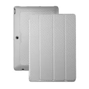 Coolermaster C-At3f-Cttf-Ss Transformer Folio ( Asus Tf300t Series ) - Carbon Texture White ( Silver White ) + Microfiber Inner Lining With Stand Function + Wakeup Function + Extra Protection For The Back Of Asus Transformer