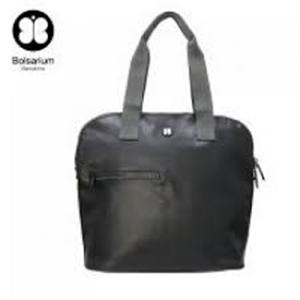 Vax Calabria Silver & Black 14 Inch Woman's Compact Tote Bag