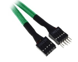 Bitfenix Bfa-Msc-Aud30gk-Rp Alchemy Multisleeved(1) Cable - 10pin Audio 30cm Extension Cable ( From Case Control Panel To Mb ) - Green