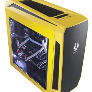 Bitfenix Aeg-300-Ykwl1 Aegis - Yellow + Windowed + Icon Disply With Programmable Icon Display ( 240x320 2.8" Tft Lcd ) + 3-Speeds Fan Controller Closed Panels For Noise Shielding With Reservoir Bracket + Pump Bracket 200mm Width Slim Design No P