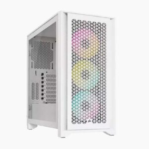 Corsair Carbide Series 4000d Airflow Rgb Ql Edition - All White + Tempered Glass Side Panel - Meshed Front Panel