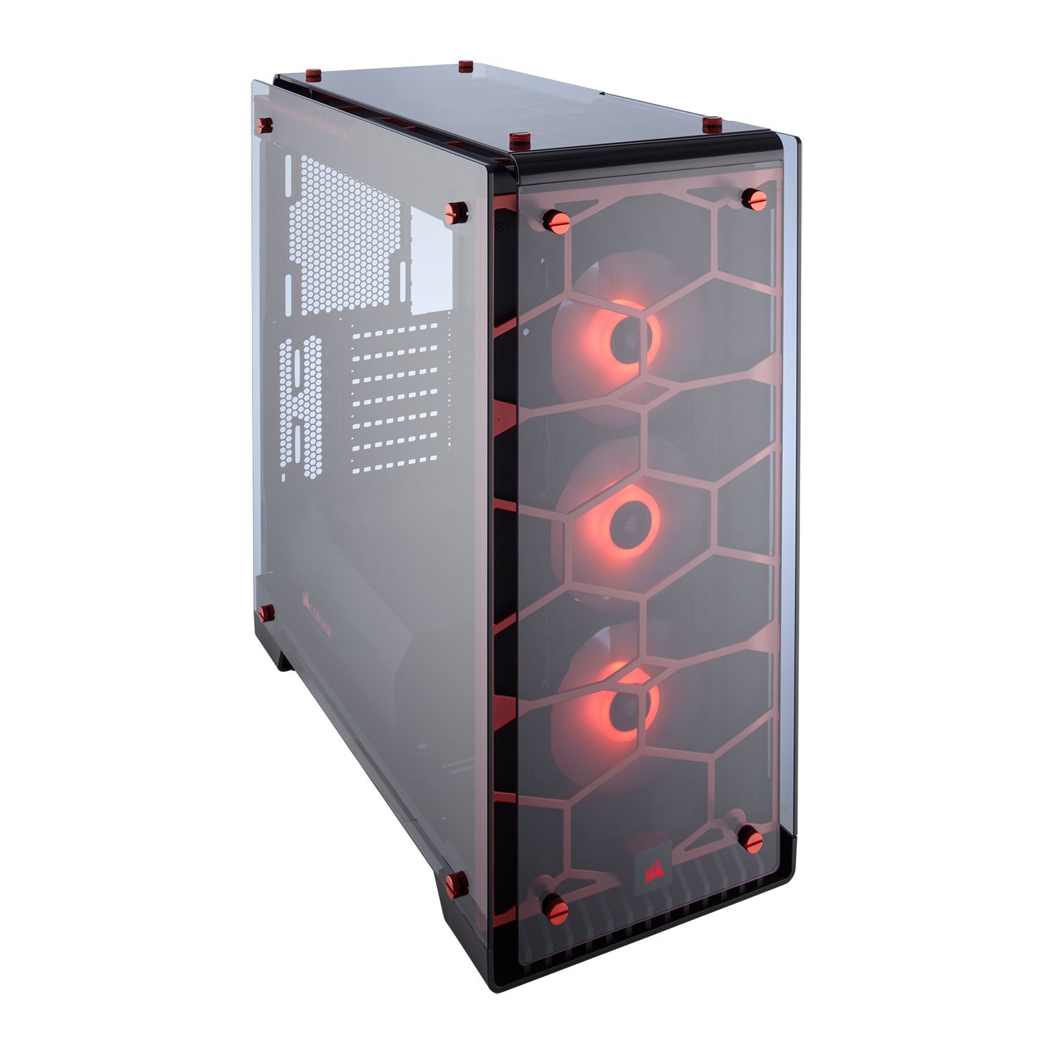 Corsair Cc-9011111-Ww Crystal Series 570x With Red Color Scheme -Rgb