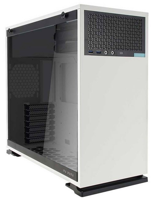 Inwin 102 - White Mid Tower Desktop Chassis with Tempered Glass Side Panel (no psu)