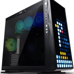 In-Win 309 Mid Tower Chassis - Black Gaming Edition - With Reinterpreted Three Classic Games ( Magi Jump / Racing / Blox ) Through Front Panel + Included Gamepad - With 144x Addressable Rgb Leds On Front Panel + Control Buttons ( Customizable Via Glow Sof