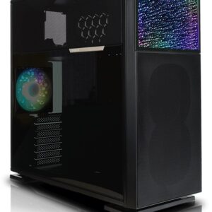 In Win N515 Nebula Mid Tower Chassis - Nebula Panel With Tempered Glass + Inner/Outer Parallel Mirrors Infinite Depth Perception Front Argb Logo Display 2x Mesh Panels With Honeycomb Vents Quick-Release Side Panel Removal Button + Magnetic Side Panel
