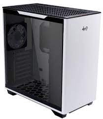 In-Win A5 Midi Tower Chassis - White With Tool-Less Full-Sized Tempered Glass Side Panel Vertical Airflow Layout 1.2mm Secc No Psu