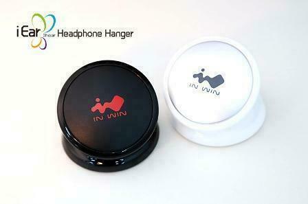 In-Win I-Ear Headphone/Earphone Hanger Black - Smart Suction Cup Design For Steel/Aluminium/Glass Panel