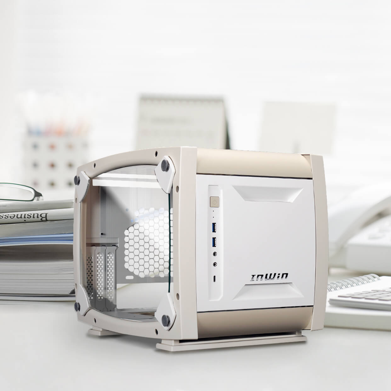 In-Win Explorer Bone White Mini Itx Desktop Chassis (no psu)