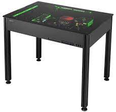 Lian-Li Dk-Q1h Tall Atx Aluminum & Tempered Glass Computer Desk