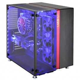 Lian-Li Pc-O9wrx All Black+Red Highlight - 2x Tempered Glass Panels ( Side + Front ) 3x Dedicated Zone For Heat Separation With Built-In Led50rgb-2 Led Rgb Color Changing Kit 428x404x341mm All Black No Psu