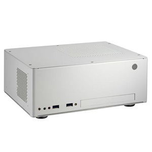 Lian-Li Pc-Q09 Mini-Itx Desktop Chassis White External 110w Ac-Adapter Mini Size ( 110x265x200mm ) Made In Taiwan Hairline Brush Anodized Aluminum 2x Front Usb 3.0 - 1x Slim 5.25" 1x 2.5" Hidden With Vesa Mount Kit For Wall Or At The Back