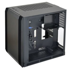 Lian-Li Pc-Q39wx All Black - Tempered Glass Side Panel Dual Chamber Design For Dedicated Heat Separation 252x438x346mm Compact Size All Black No Psu