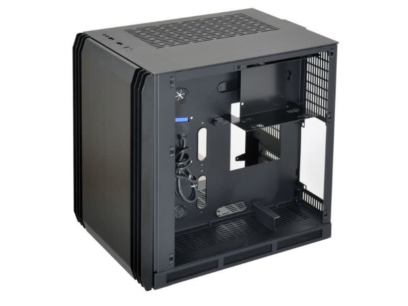 Lian-Li Pc-Q39wx All Black - Tempered Glass Side Panel Dual Chamber Design For Dedicated Heat Separation 252x438x346mm Compact Size All Black No Psu