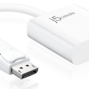 J5create Jda154 Displayport To Hdmi 100mm Converter Cable ( Female Work With Existing Hdmi Cable ) - 2.7gbps Support Upto Wuxga 1920x1200@60hz White For Mac Or Pc - Retail Pack