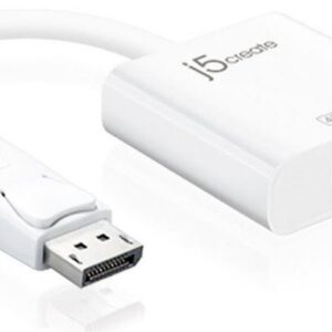 J5create Jda158 Displayport To 4k Hdmi 2.0 160mm Converter Cable ( Female Work With Existing Hdmi Cable ) Active Powered - Support Upto 4096x2160 4k Uhd ( 2160p - 3840x2160@60hz / Fhd 1920x1080@120hz ) White For Mac Or Pc - Retail Pack