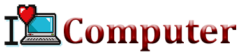 i love computer logo with red embossed theme