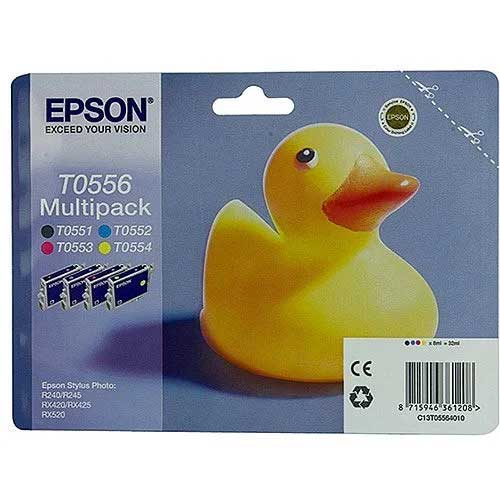 Epson T0556 Multi-Pack Black+Cyan+Magenta+Yellow Duck Ink - For Stylus Photo R240 R245 Rx425 Rx520