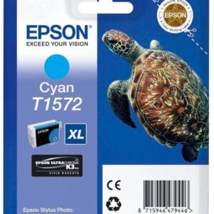 Epson T1572 ( C13t15724010 ) - Cyan Black Turtle Ink - For Stylus Photo R3000
