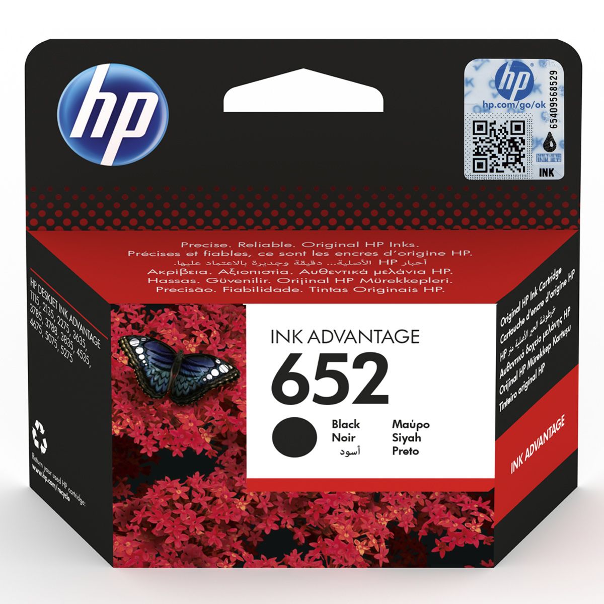 Hp F6v25a No.652 Black Ink