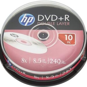 Hp DVD+R Double Layer 8x 8.5gb 240min Blank Disc 10 spindle pack