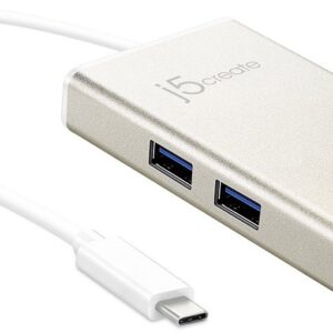 J5 Create Jca374 Minidocking - Usb3.0 Type-C ( Gen1/5gbps ) Universal Docking Station With 4k Hdmi+ Gigabit Lan+ 2x Usb3 - 4k Hdmi ( Upto 3840x2160@30hz Or 1920x1080@60hz ) ; For Windows Or Mac 51x15x97mm + 100mm Cable Aluminum Housing