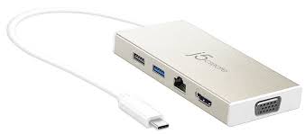 J5 Create Jcd376 Minidocking - Usb3.0 Type-C ( Gen1/5gbps ) Universal Docking Station With D-Sub+ Hdmi+ Gigabit Lan+ 2x Usb3.0+ Type-C + Ac Power In For Type-C Charging - 4k Hdmi ( Upto 3840x2160@30hz Or 1920x1080@60hz ) ; For Windows Or Mac 53x15x115mm