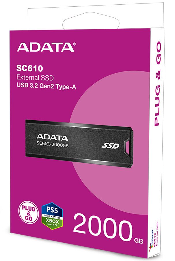 Adata 2tb Sc610 Usb 3.0 Gen 2 External Ssd