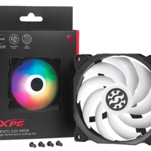 Adata/Xpg 120mm Vento Rgb - With 9x Rgb Leds ; 120x120x25mm Rifle Bearing 9 Blades Rubber Corners For Noise Reduction 1200rpm 23dba 45.3cfm 0.68 Mm/H2o Static Pressure