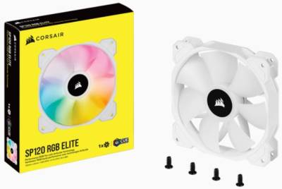 Corsair Co-9050142 Af120 Elite White - 120x120x25mm Fluid Dynamic Bearing 9 Blades 400-1850rpm 32dba 10.9-59.1cfm 0.09-1.93 Mm/H2o