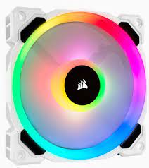 Corsair Co-9050091-Ww Ll120 Rgb White Frame - With 16x Rgb Leds In 2 Separate Light Loops ; 120x120x25mm Advanced Hydraulic Bearing 9 Blades Pwm Fans Rubber Corners For Noise Reduction 2200rpm 36dba 63cfm 3 Mm/H2o Static Pressure