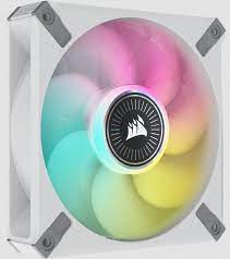 Corsair Co-9050116-Ww Ml120 Elite Rgb White - With 8x Rgb Leds 120x120x25mm Premium Magnetic Levitation Bearing 7 Blades Pwm Fans With Airguide 450-2000rpm 10-30dba 15-58cfm 0.3-2.9mm/H2o Static Pressure