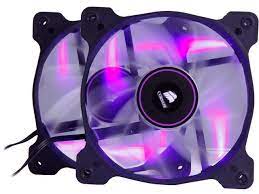 Corsair Co-9050033-Ww Sp120 Led - Purple - X2 ( Twin Pack ) ; 120x120x25mm Sleeve Bearing 7 Blades 1650rpm 26.4dba 57.24cfm 1.46 Mm/H2o Static Pressure