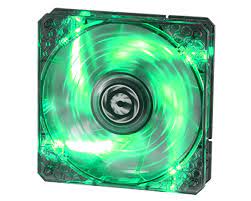 Bitfenix Bff-Lpro-14025g-Rp Spectre Pro Led Transparent With Green Led Led On/Off Via Jumper Or Fan Controller - High Pressure/Cfm With Dual Frame Construction + Anti-Vibration Rivets 140x140x25mm 9x Reinforced Fan Blades Curved Design Fin For Focu