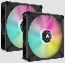 Corsair Co-9050115-Ww Ml140 Elite Rgb Black Dual X2 Kit + Controller ( Lighting Node Core ) - With 8x Rgb Leds - 140x140x25mm Premium Magnetic Levitation Bearing 7 Blades Pwm Fans With Airguide 400-1600rpm 10-32dba 15-83cfm 0.3-2mm/H2o Static Pressu